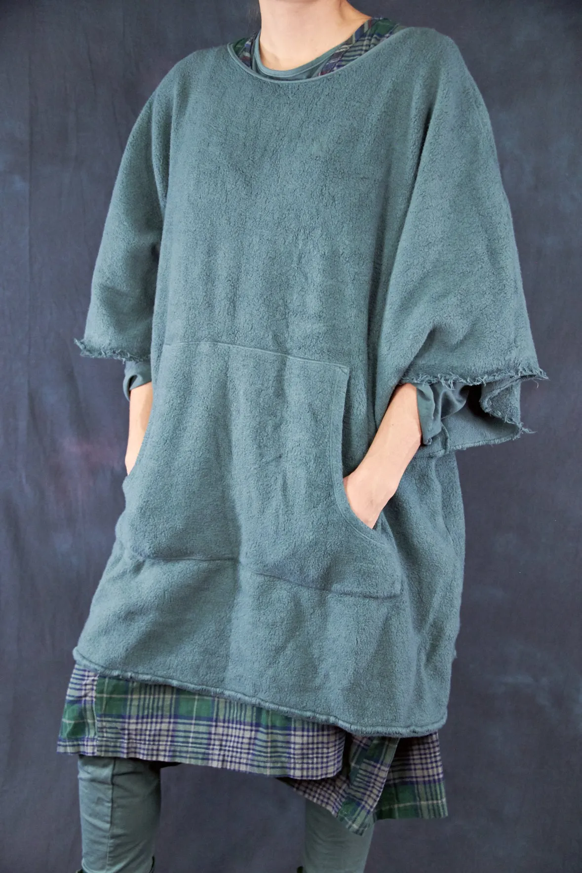 1589 Sherpa Poncho Spruce-U