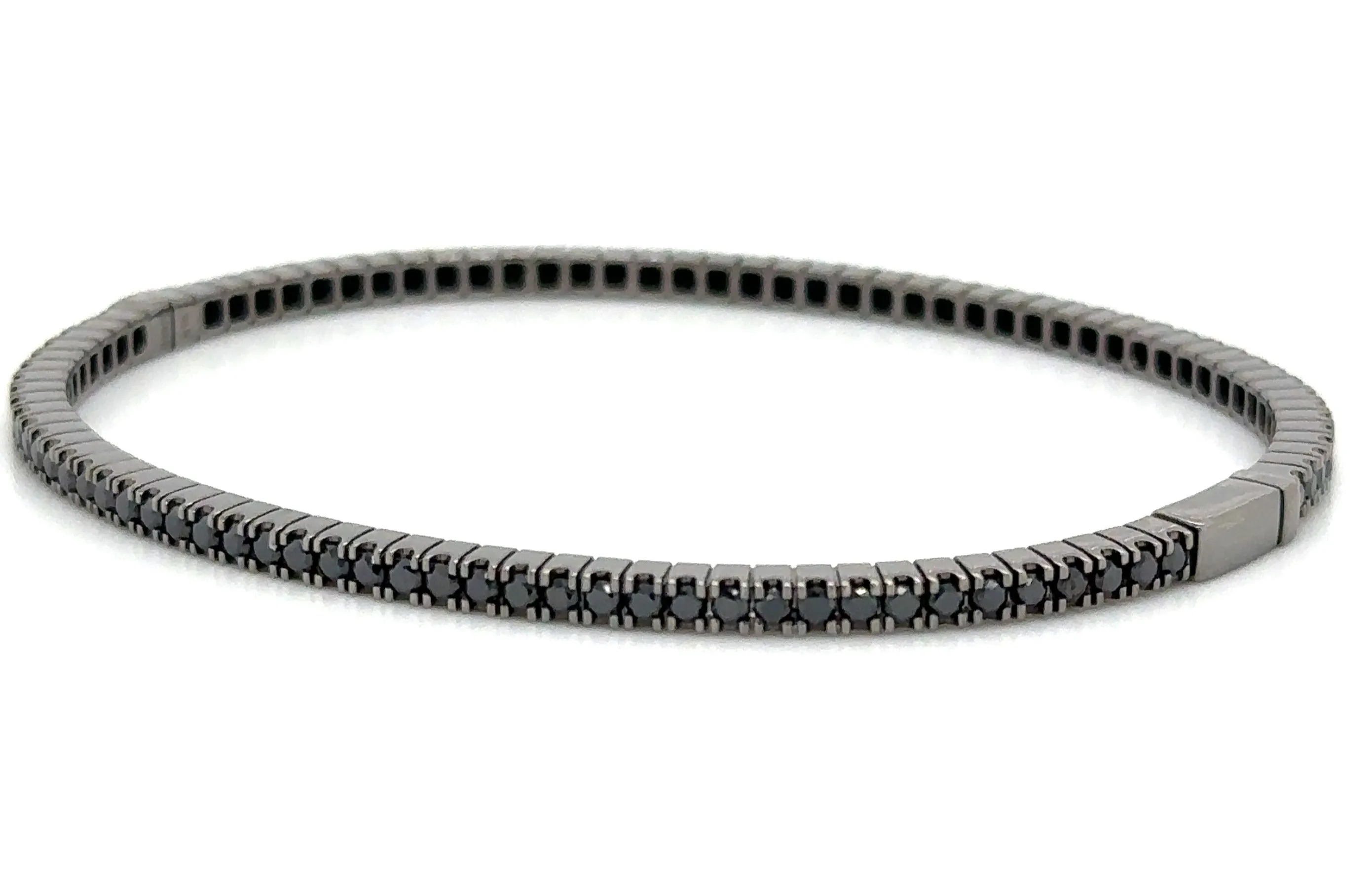 1.68ct t.w. Black Diamond Gold Bangle Bracelet