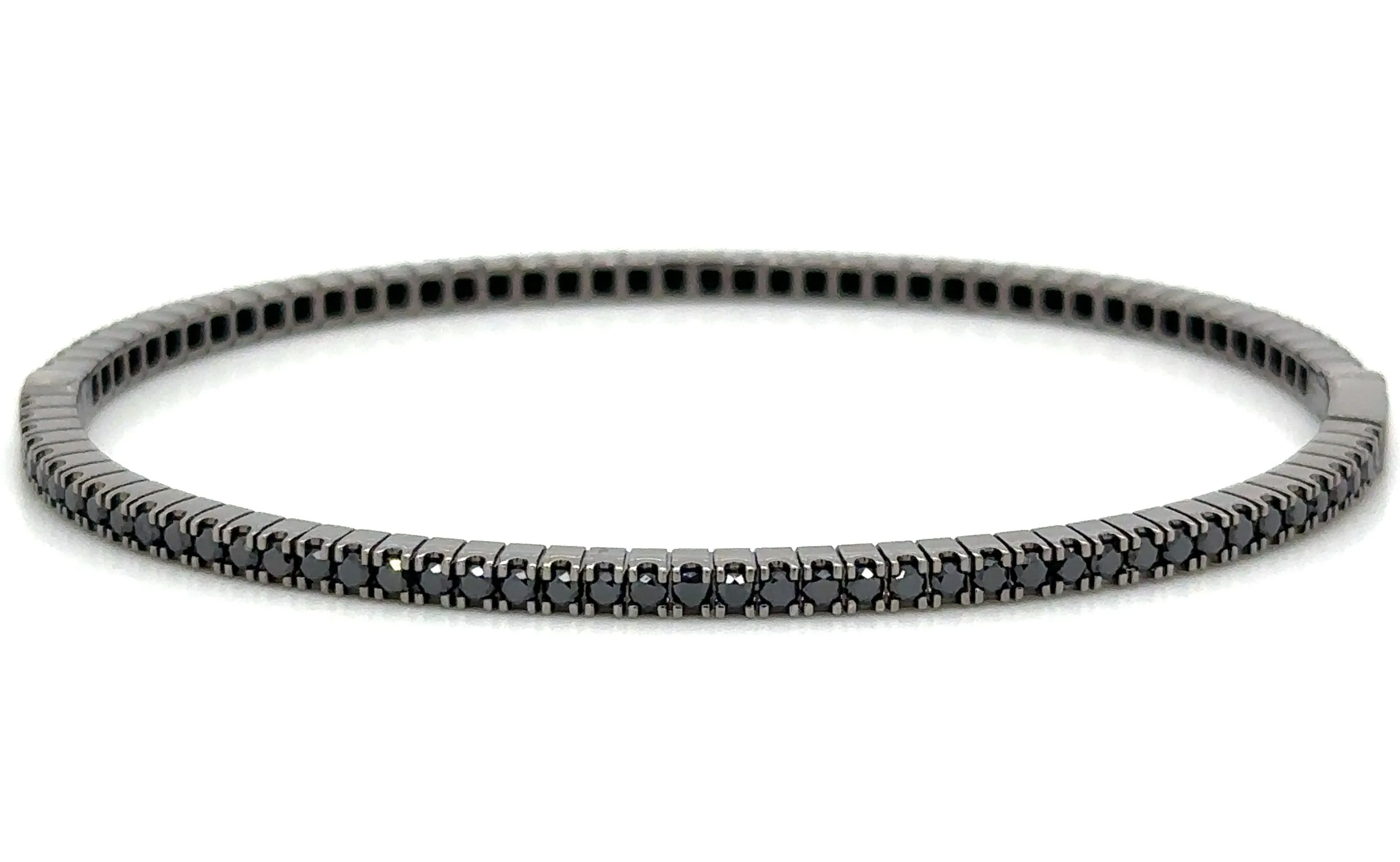 1.68ct t.w. Black Diamond Gold Bangle Bracelet