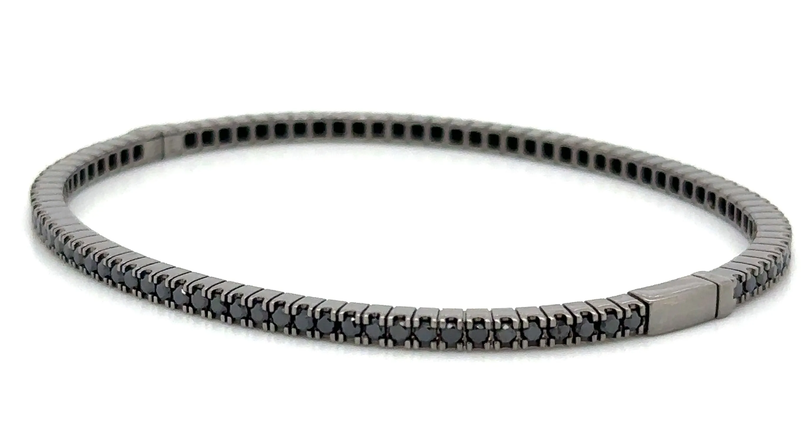 1.68ct t.w. Black Diamond Gold Bangle Bracelet
