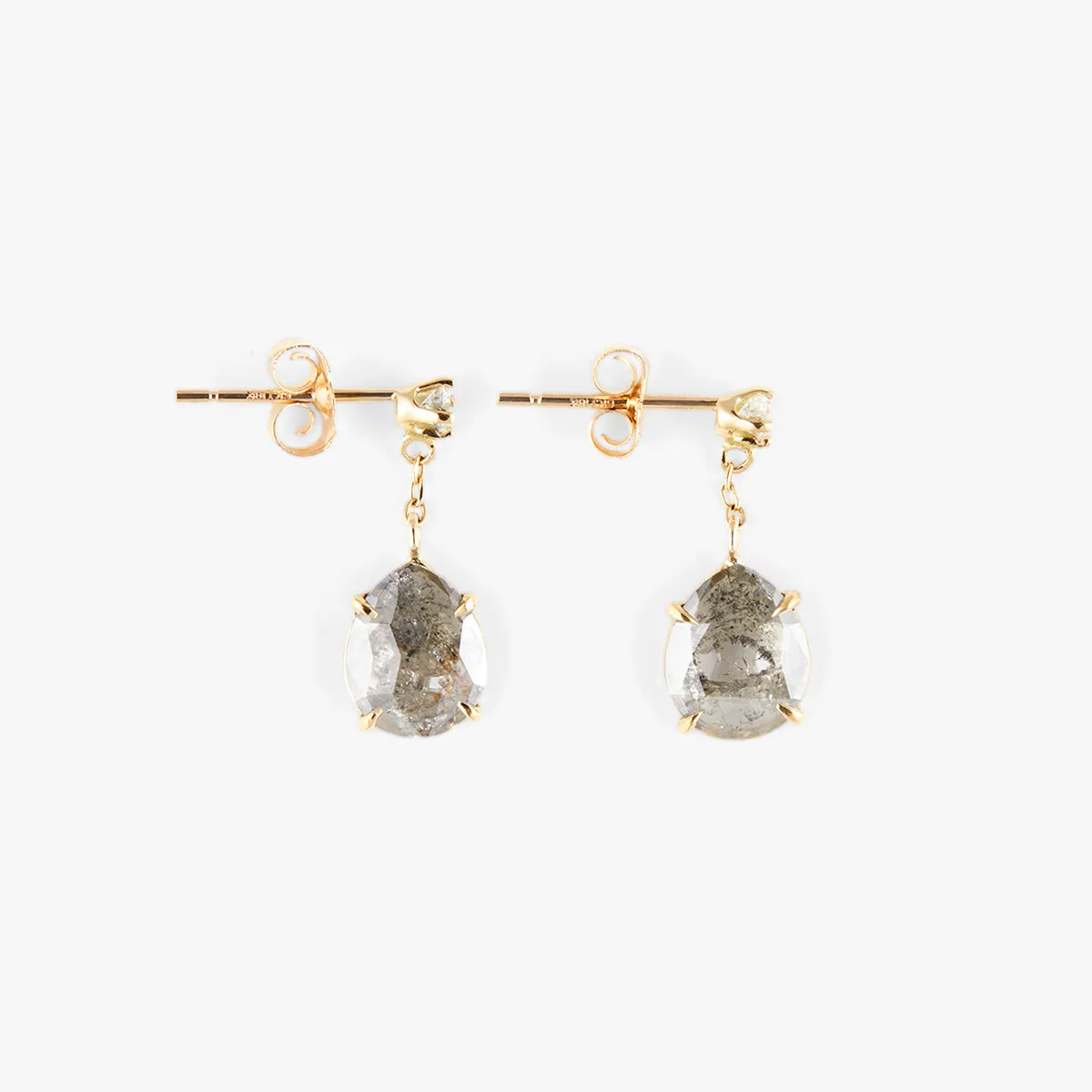 1.78 Carat One-of-a-Kind Diamond Slice Earrings | CE7-OOAK