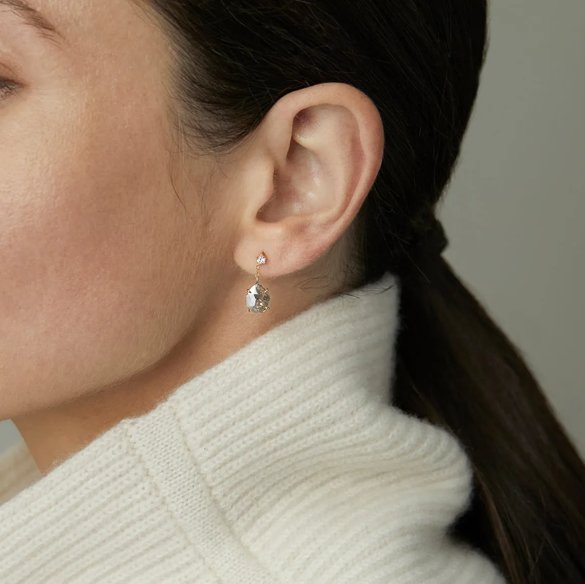 1.78 Carat One-of-a-Kind Diamond Slice Earrings | CE7-OOAK