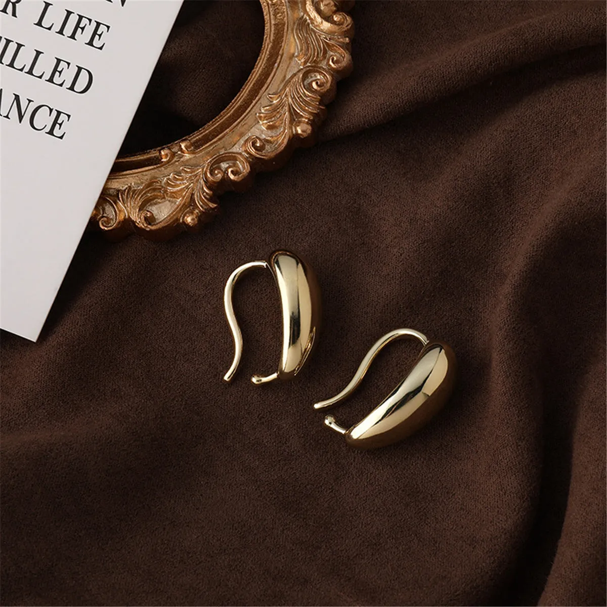 18K Gold-Plated Drop Huggie Earring