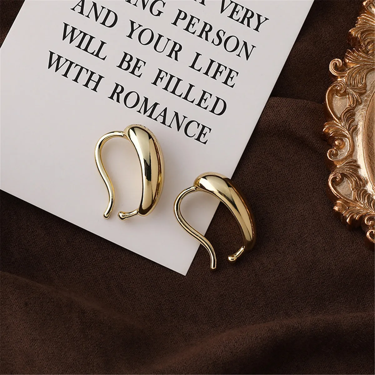 18K Gold-Plated Drop Huggie Earring