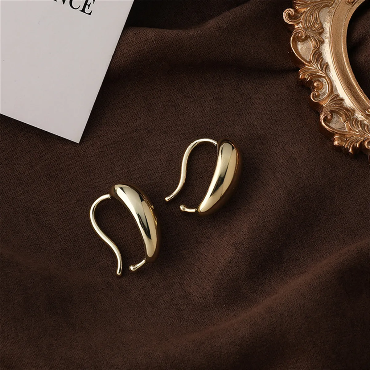 18K Gold-Plated Drop Huggie Earring