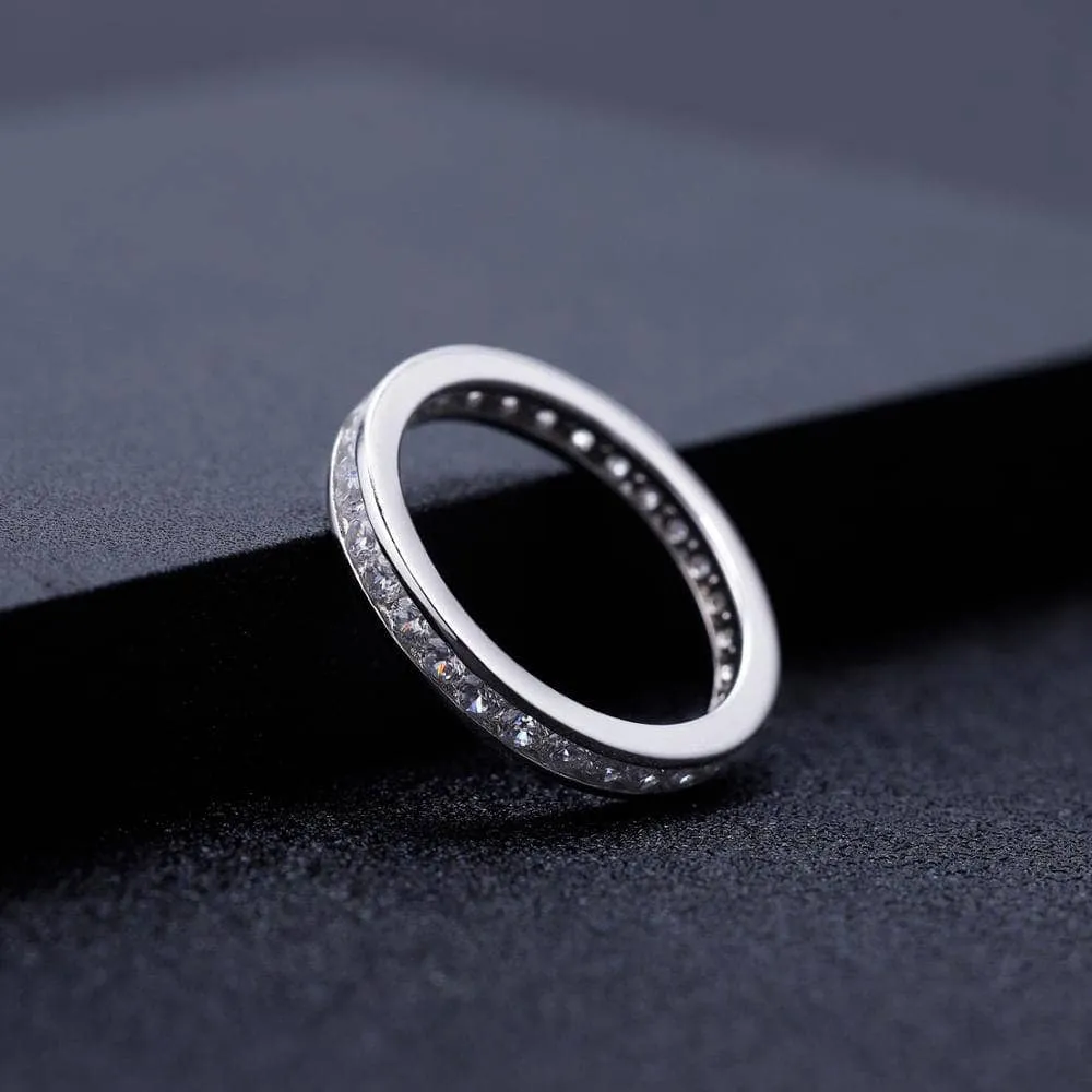 18k White Gold 2.0mm Diamond Channel Setting Eternity Ring