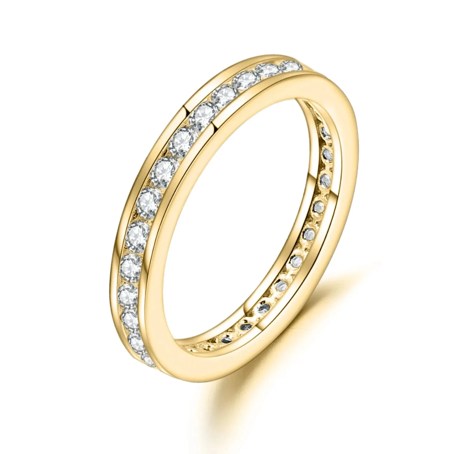 18k White Gold 2.0mm Diamond Channel Setting Eternity Ring