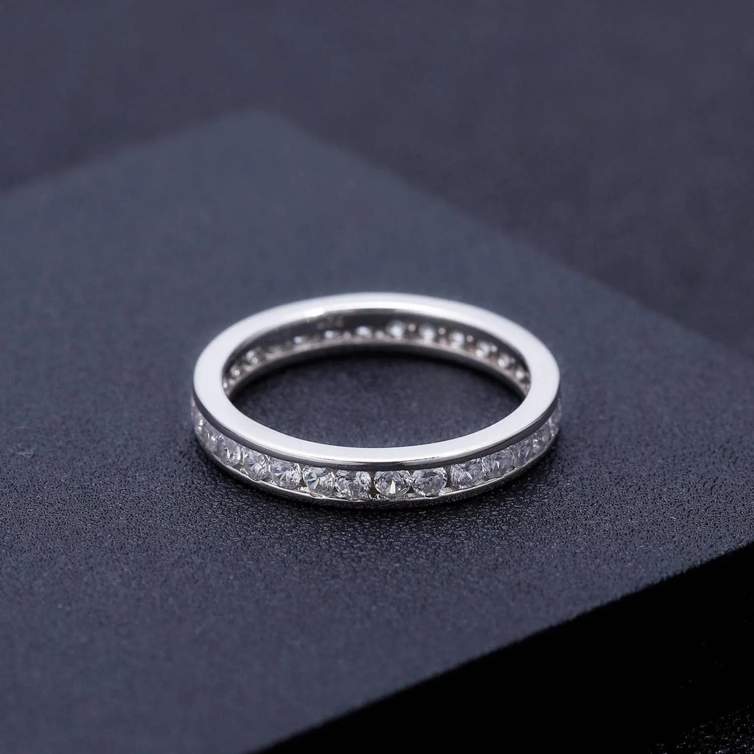 18k White Gold 2.0mm Diamond Channel Setting Eternity Ring