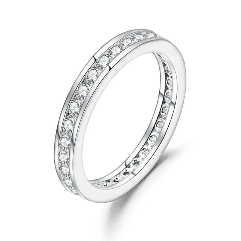 18k White Gold 2.0mm Diamond Channel Setting Eternity Ring