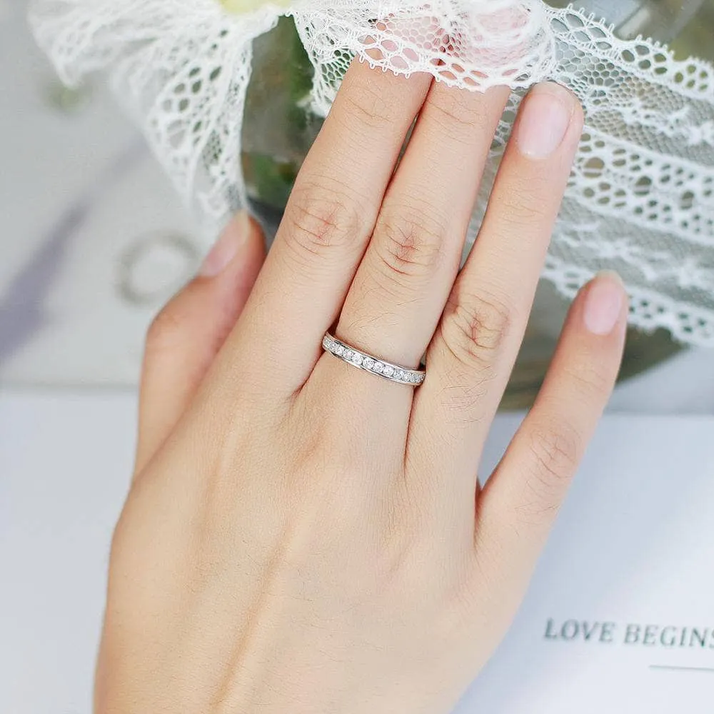 18k White Gold 2.0mm Diamond Channel Setting Eternity Ring