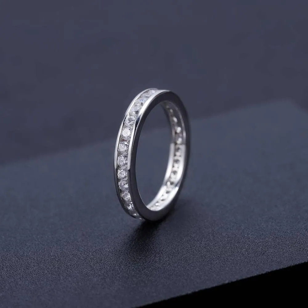18k White Gold 2.0mm Diamond Channel Setting Eternity Ring