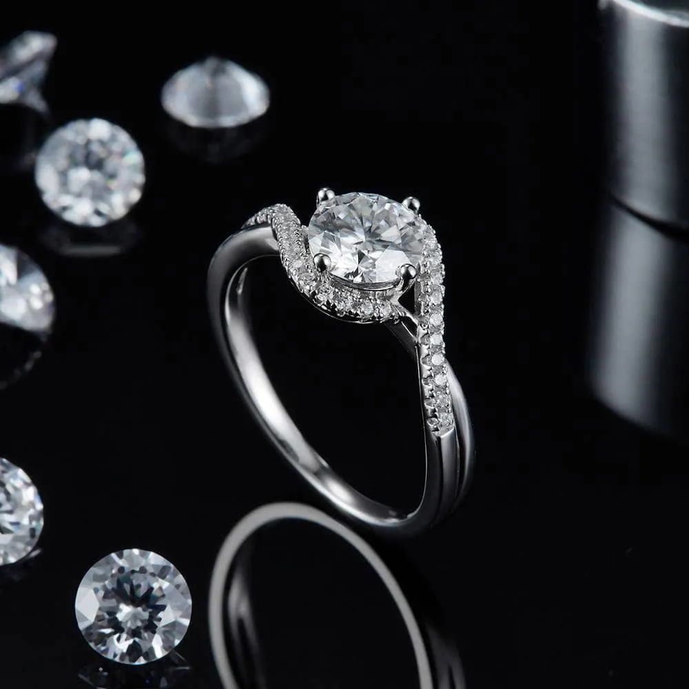 18k White Gold Twist 1.0ct VVS1 Diamond Ring