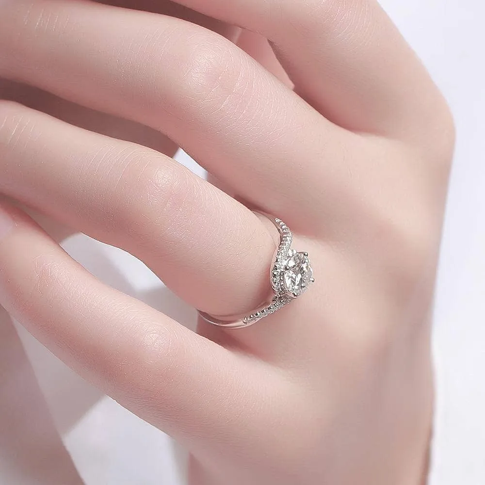 18k White Gold Twist 1.0ct VVS1 Diamond Ring