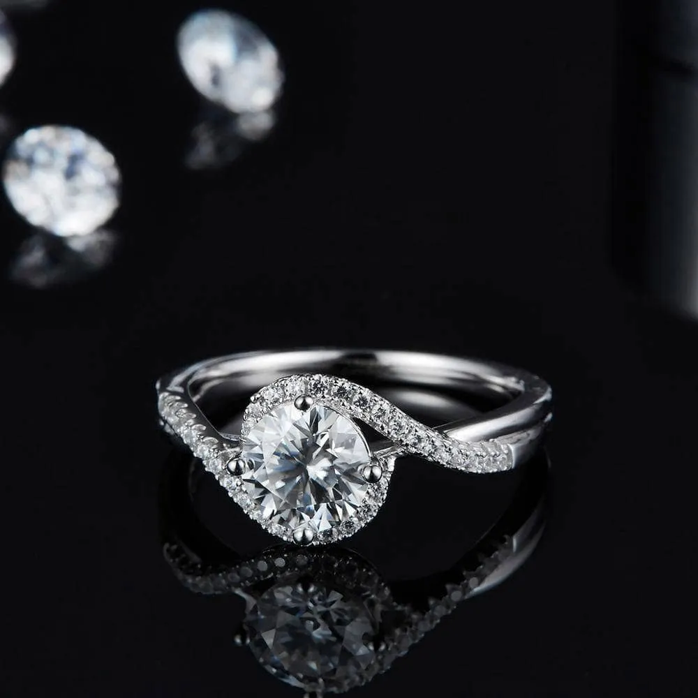 18k White Gold Twist 1.0ct VVS1 Diamond Ring