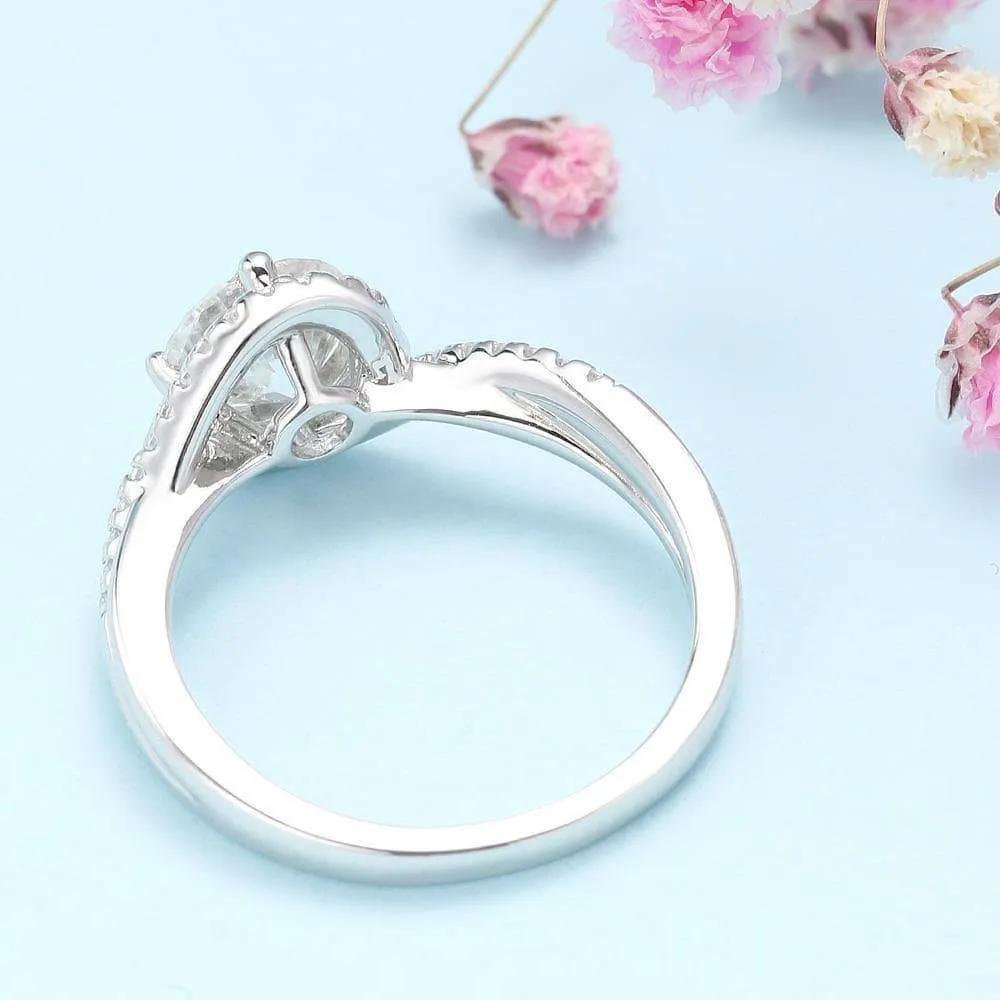 18k White Gold Twist 1.0ct VVS1 Diamond Ring
