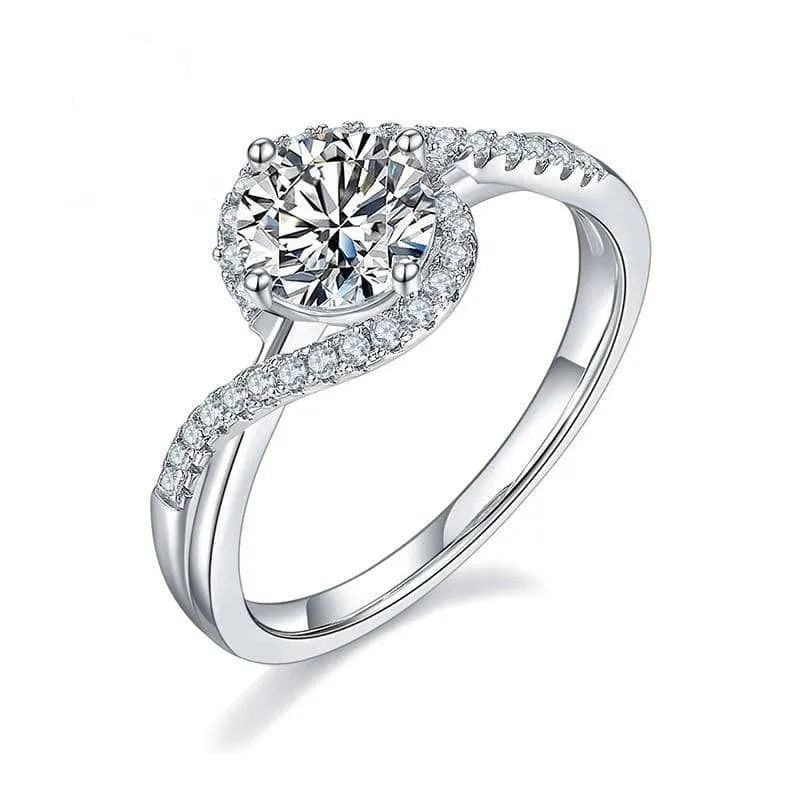 18k White Gold Twist 1.0ct VVS1 Diamond Ring