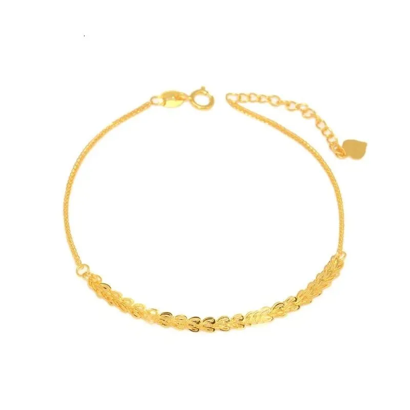 18k Yellow Gold Phoenix Tail Design Adjustable Chain Bracelet