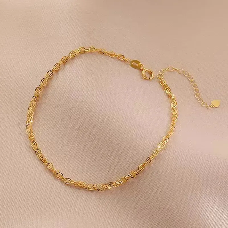 18k Yellow Gold Phoenix Tail Design Adjustable Chain Bracelet
