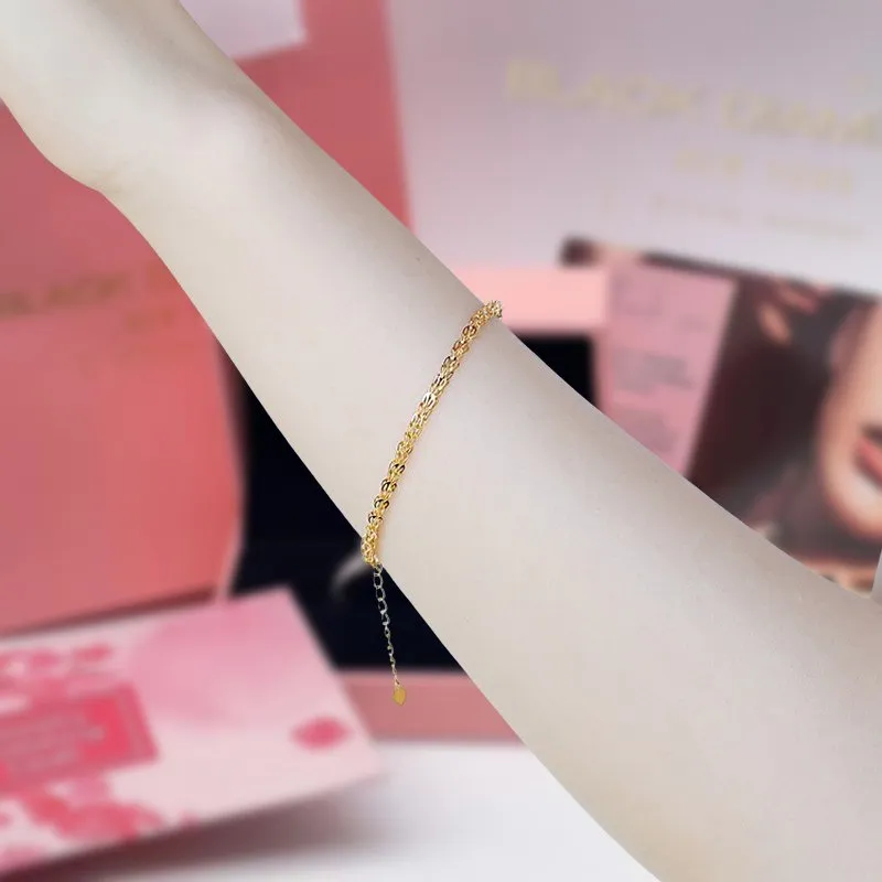 18k Yellow Gold Phoenix Tail Design Adjustable Chain Bracelet