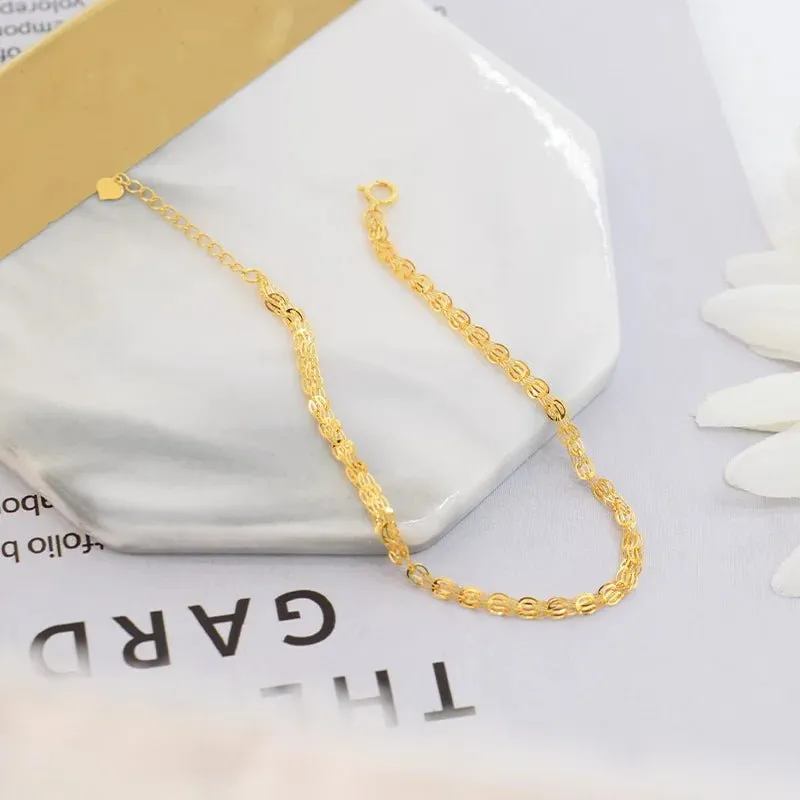 18k Yellow Gold Phoenix Tail Design Adjustable Chain Bracelet