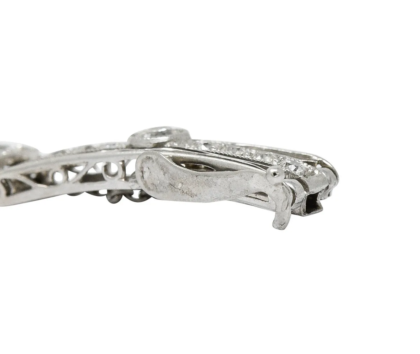 1930's Art Deco 3.82 CTW Diamond Platinum Scrolled Link Bracelet