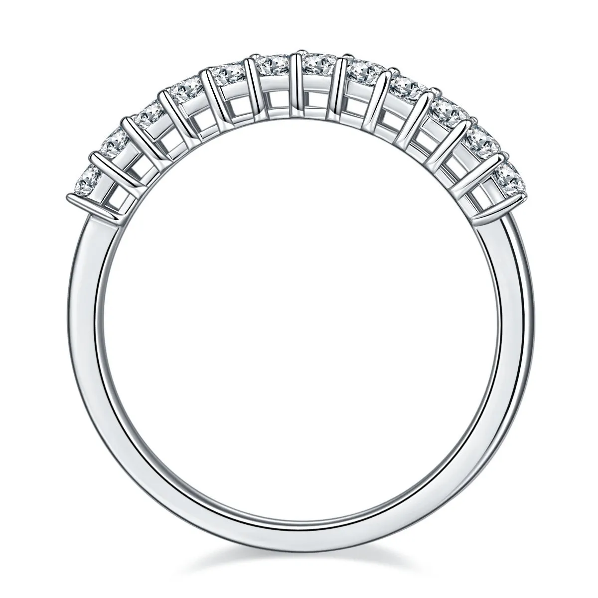 1ct Princess Cut Diamond Half Eternity Wedding Band