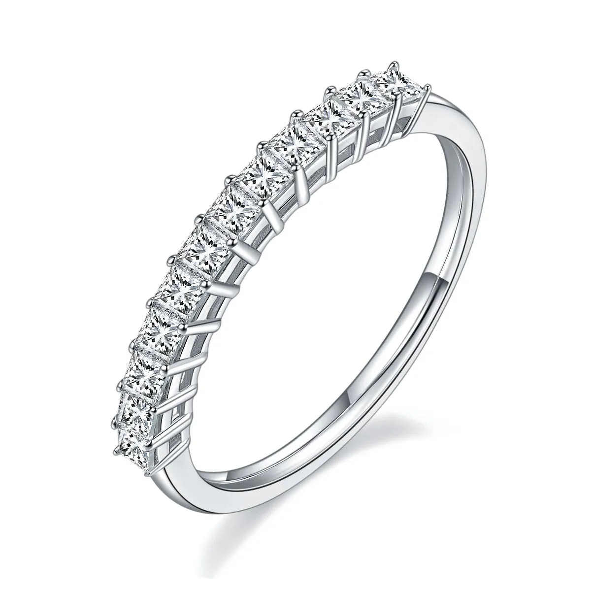 1ct Princess Cut Diamond Half Eternity Wedding Band