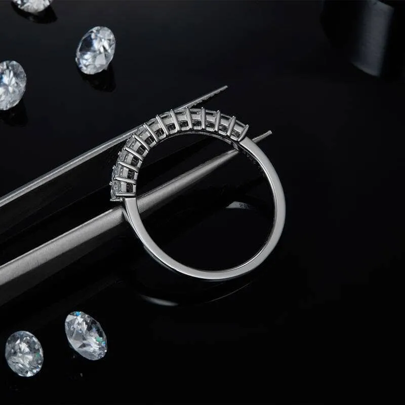 1ct Princess Cut Diamond Half Eternity Wedding Band
