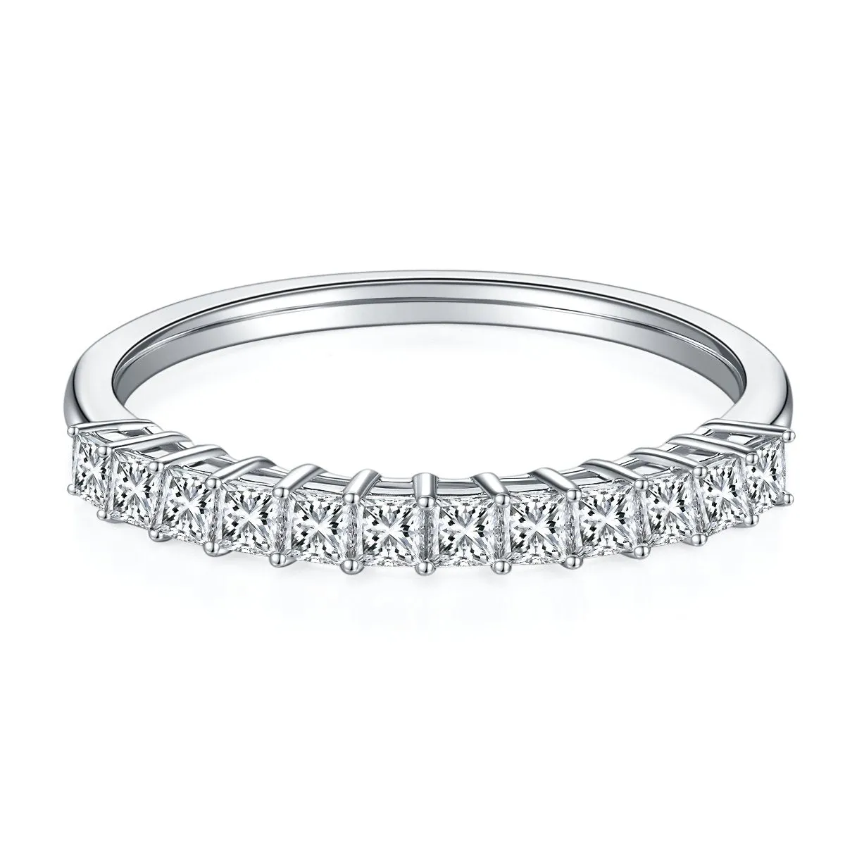 1ct Princess Cut Diamond Half Eternity Wedding Band