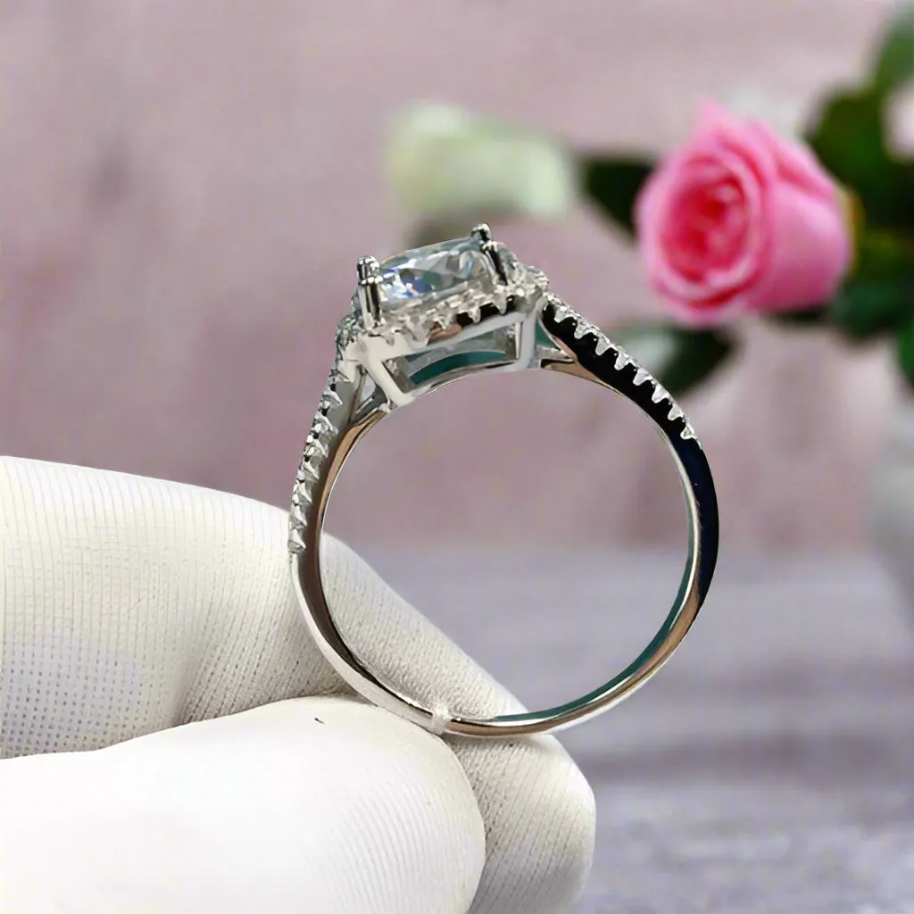 2 Carat 8mm Round Cut D Color Diamond Split Shank Engagement Ring