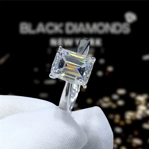 2 Carat Emerald Cut D Color Diamond Engagement Ring