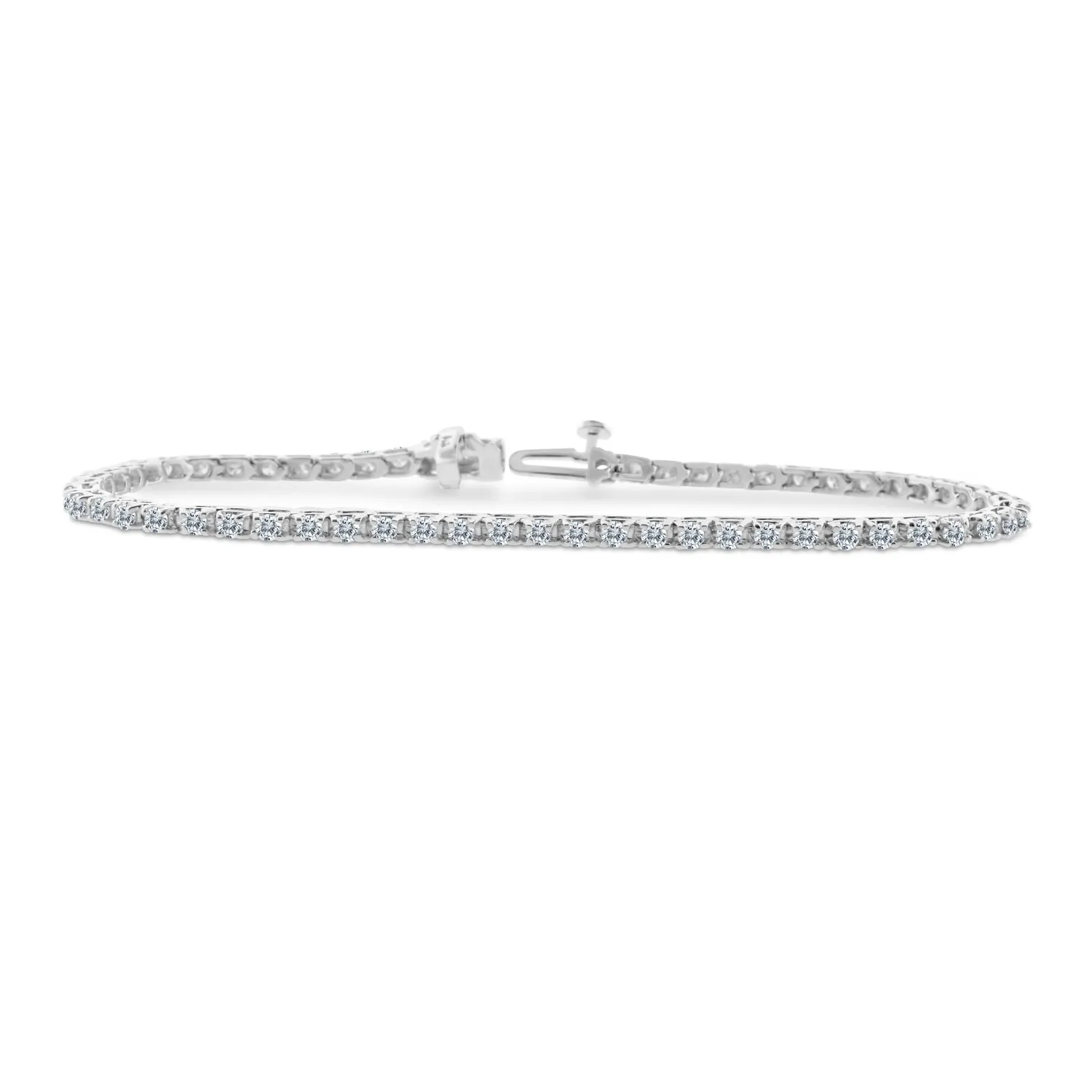 2.00ctw Natural Diamond Tennis Bracelet in 14k White Gold (J-K, I1-I2)