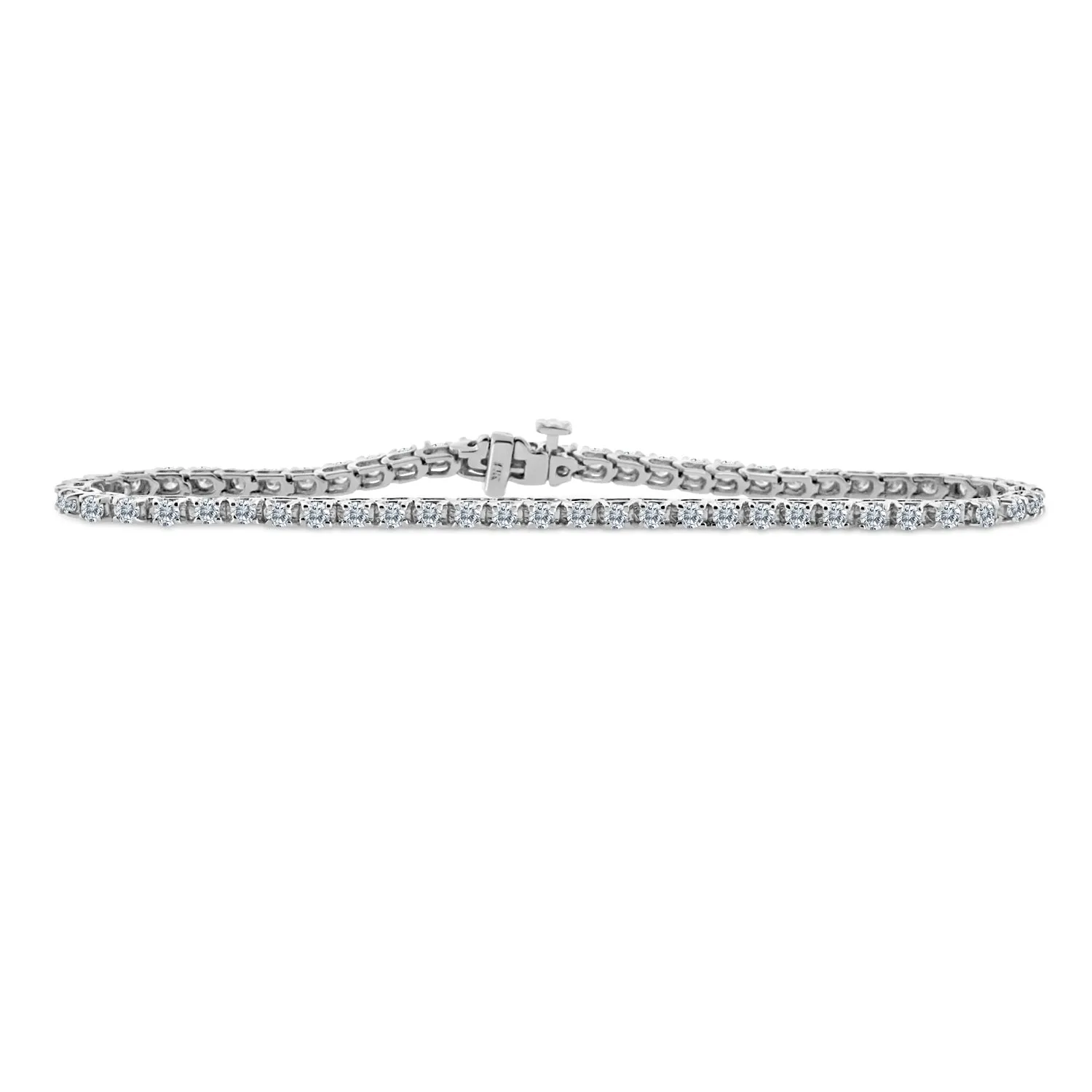 2.00ctw Natural Diamond Tennis Bracelet in 14k White Gold (J-K, I1-I2)