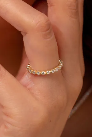 2.2mm Floating Single Prong Round Natural Diamond Ring