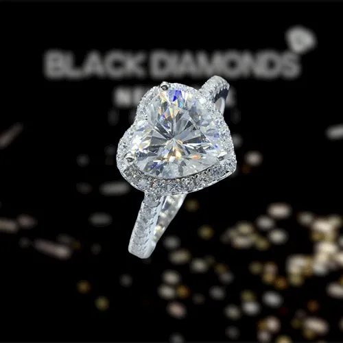 2ct Heart Cut D Color Diamond Romantic Engagement Ring
