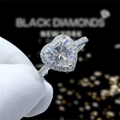 2ct Heart Cut D Color Diamond Romantic Engagement Ring