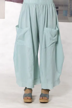 3297 Flounced Cotton Pant -Mint-Unprinted