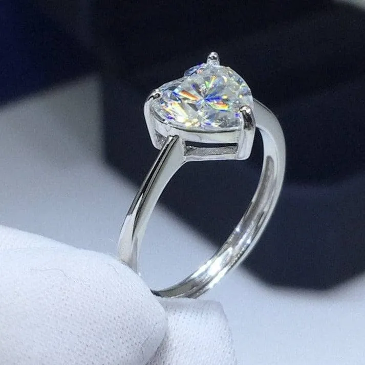 3ct Heart Cut Diamond Forever Love Engagement Ring