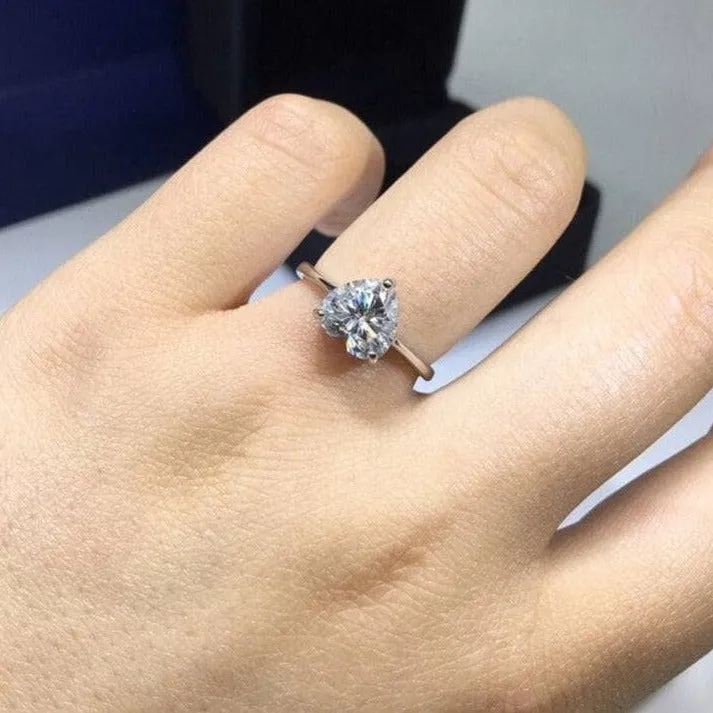 3ct Heart Cut Diamond Forever Love Engagement Ring