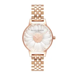 3D Daisy Midi Dial Rose Gold Bracelet Watch