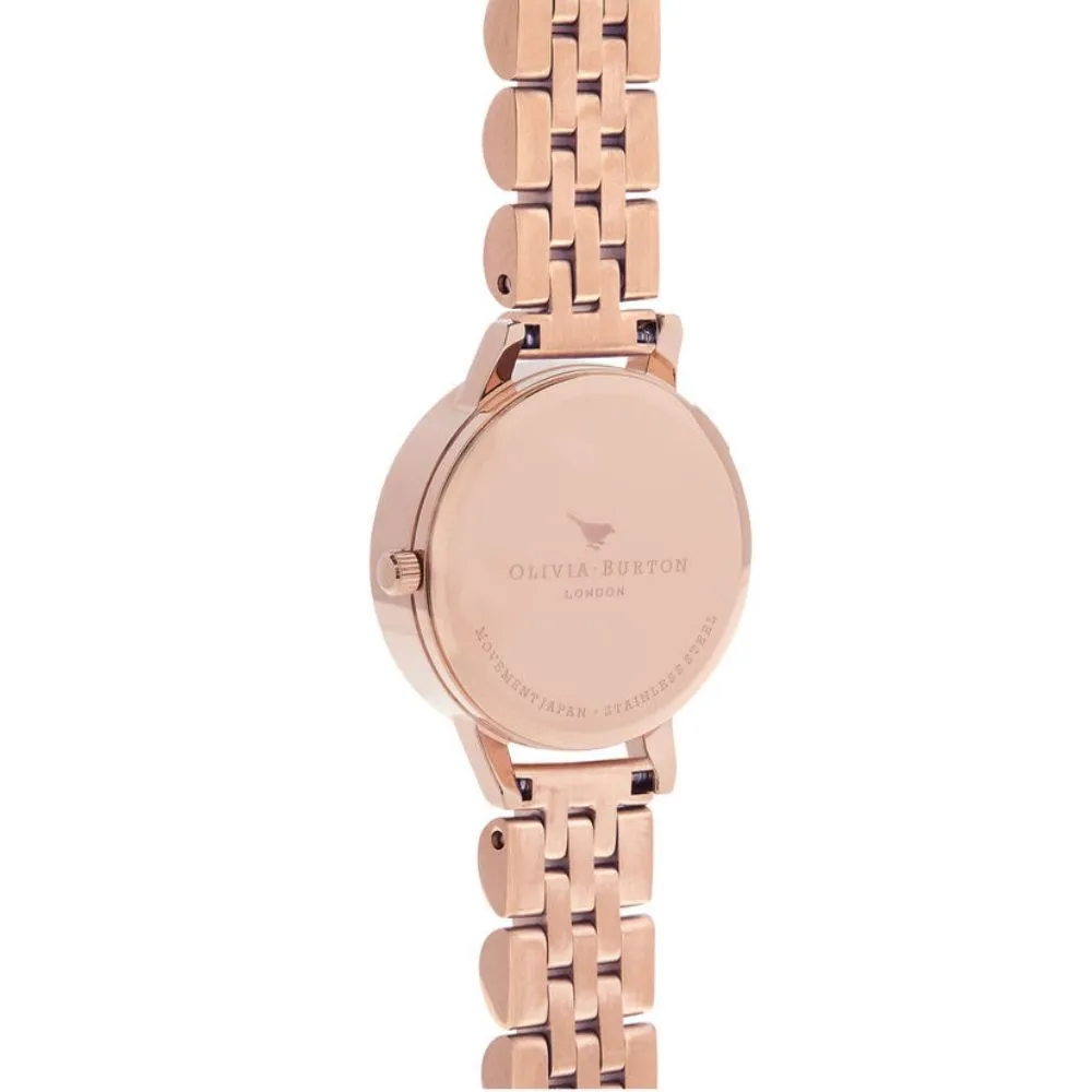 3D Daisy Midi Dial Rose Gold Bracelet Watch