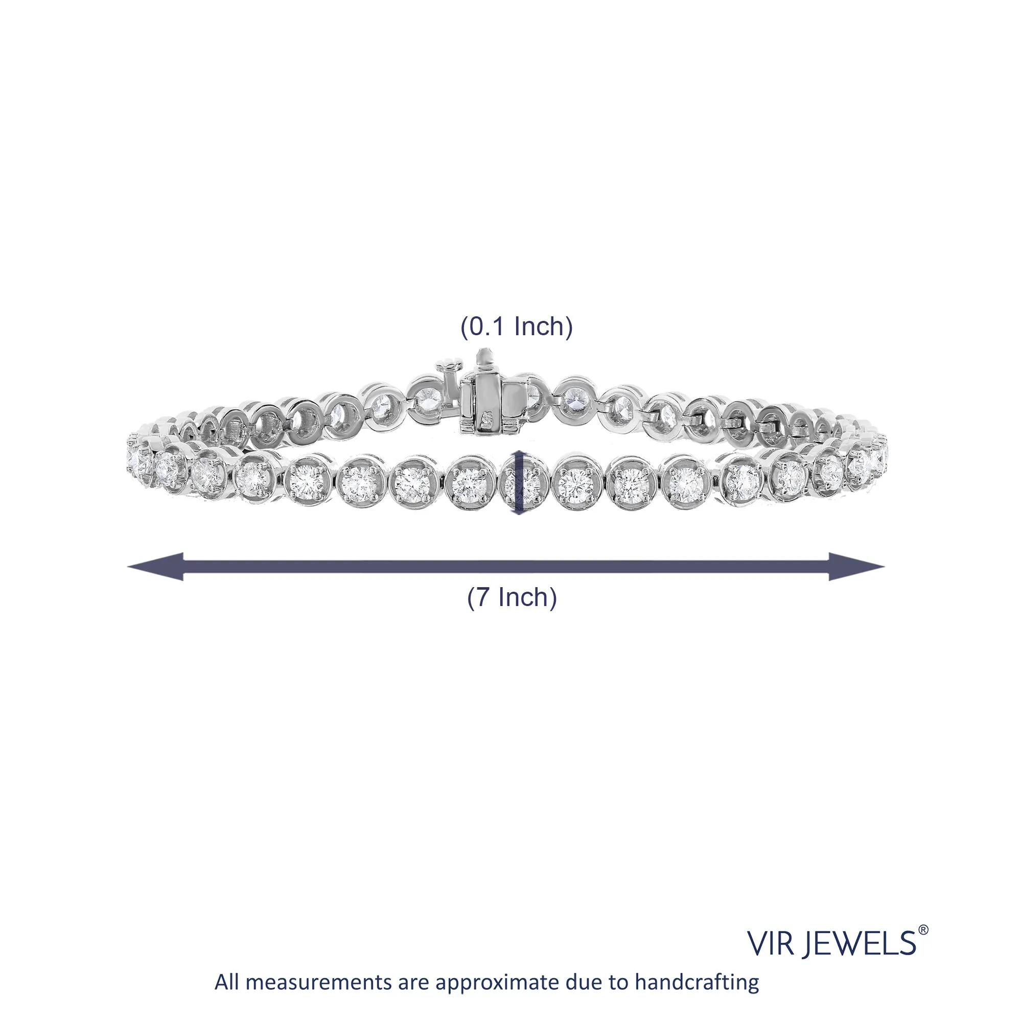 4 cttw Diamond Tennis Bracelets in Bubble Shape 14K White Gold