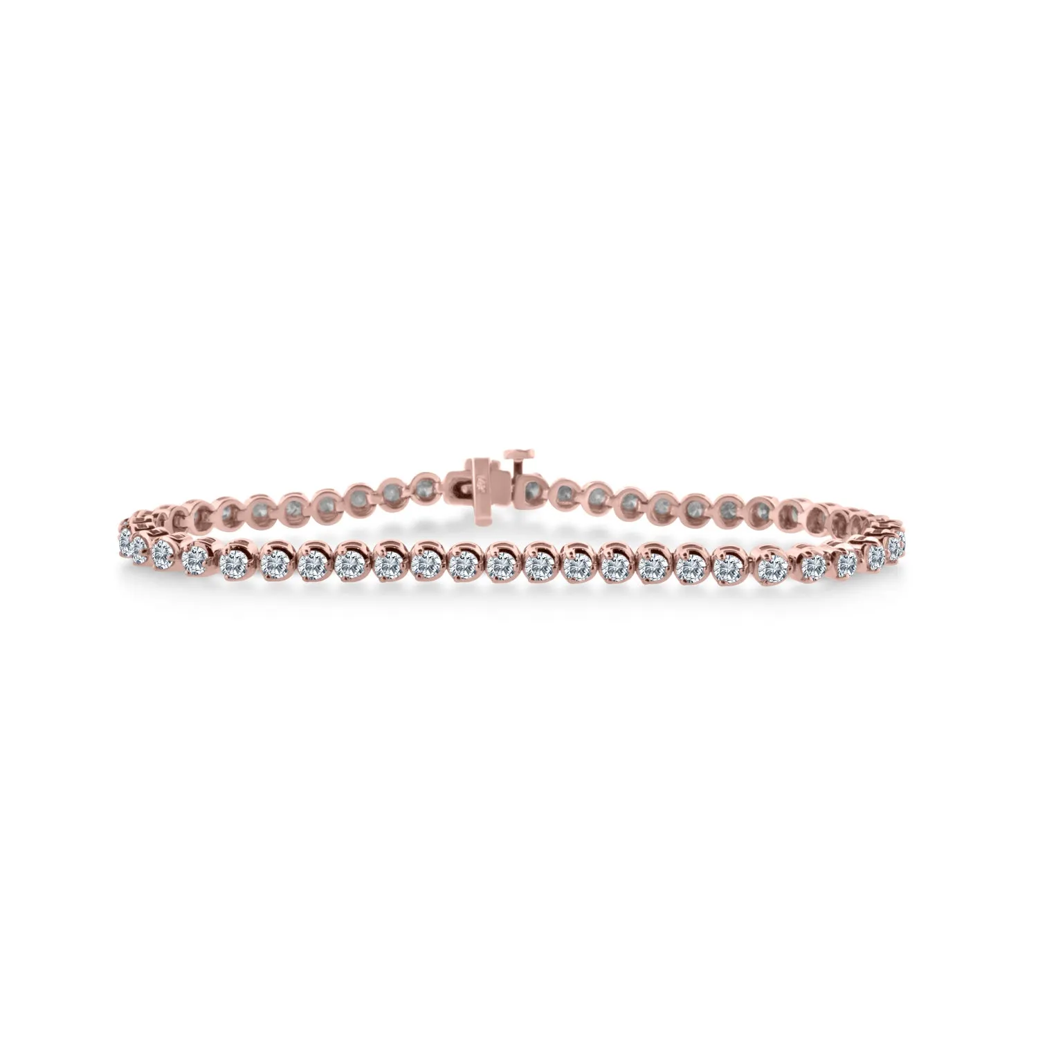 4.00 Carat TW Diamond Tennis Bracelet in 14k Rose Gold (J-K, I2-I3)