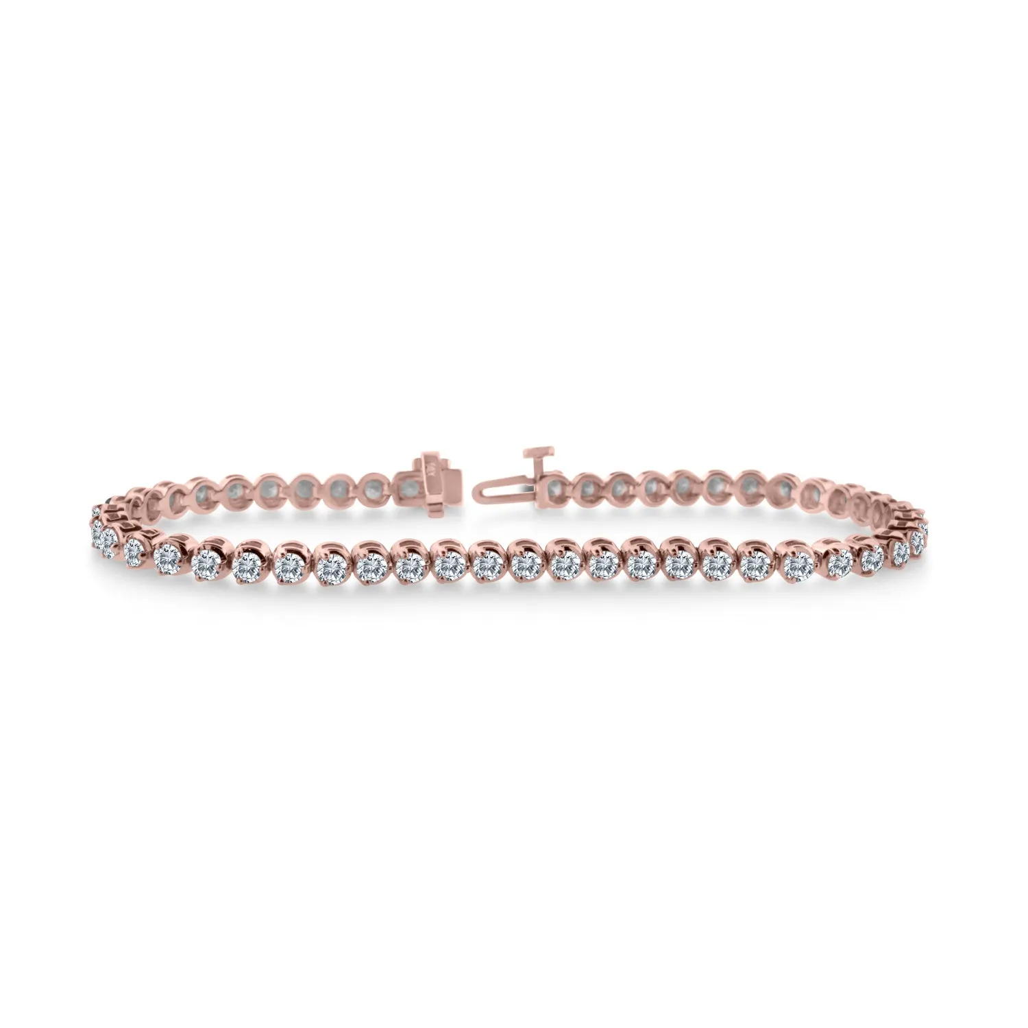 4.00 Carat TW Diamond Tennis Bracelet in 14k Rose Gold (J-K, I2-I3)
