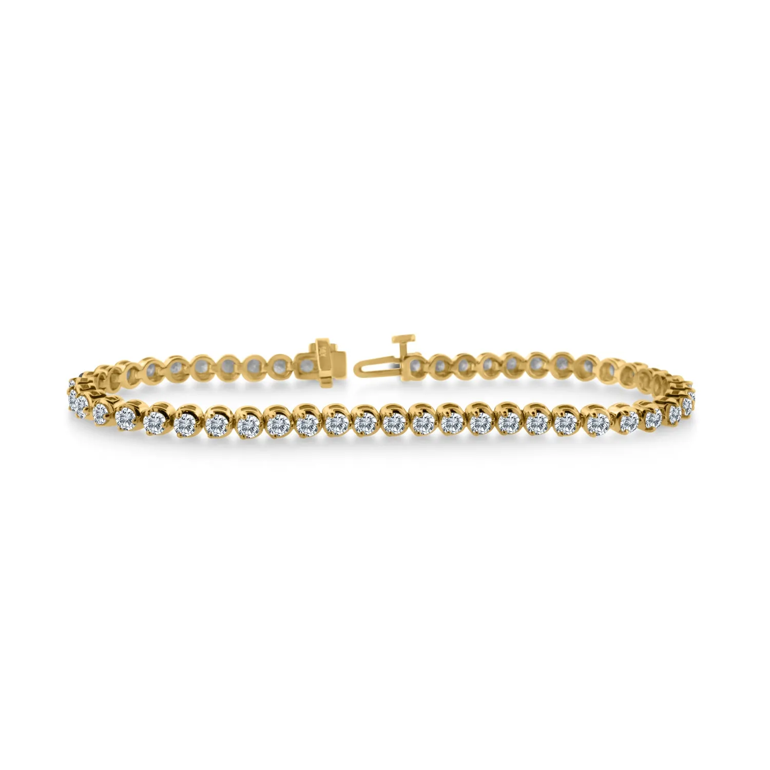 4.00 Carat TW Diamond Tennis Bracelet in 14k Yellow Gold (J-K, I2-I3)
