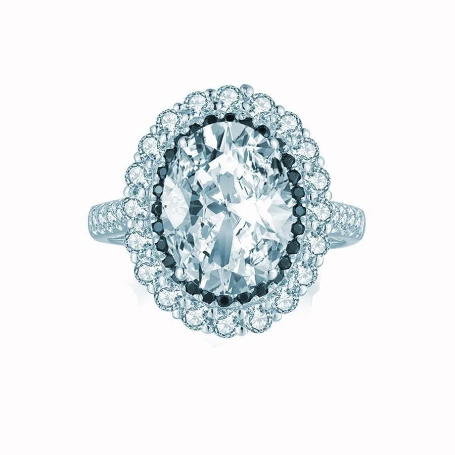 4.5ct Oval Cut Halo Diamond Engagement Ring