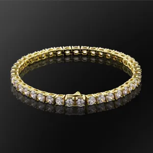 4mm CZ Diamond 14k Gold/White Gold Mens Tennis Bracelet KRKC