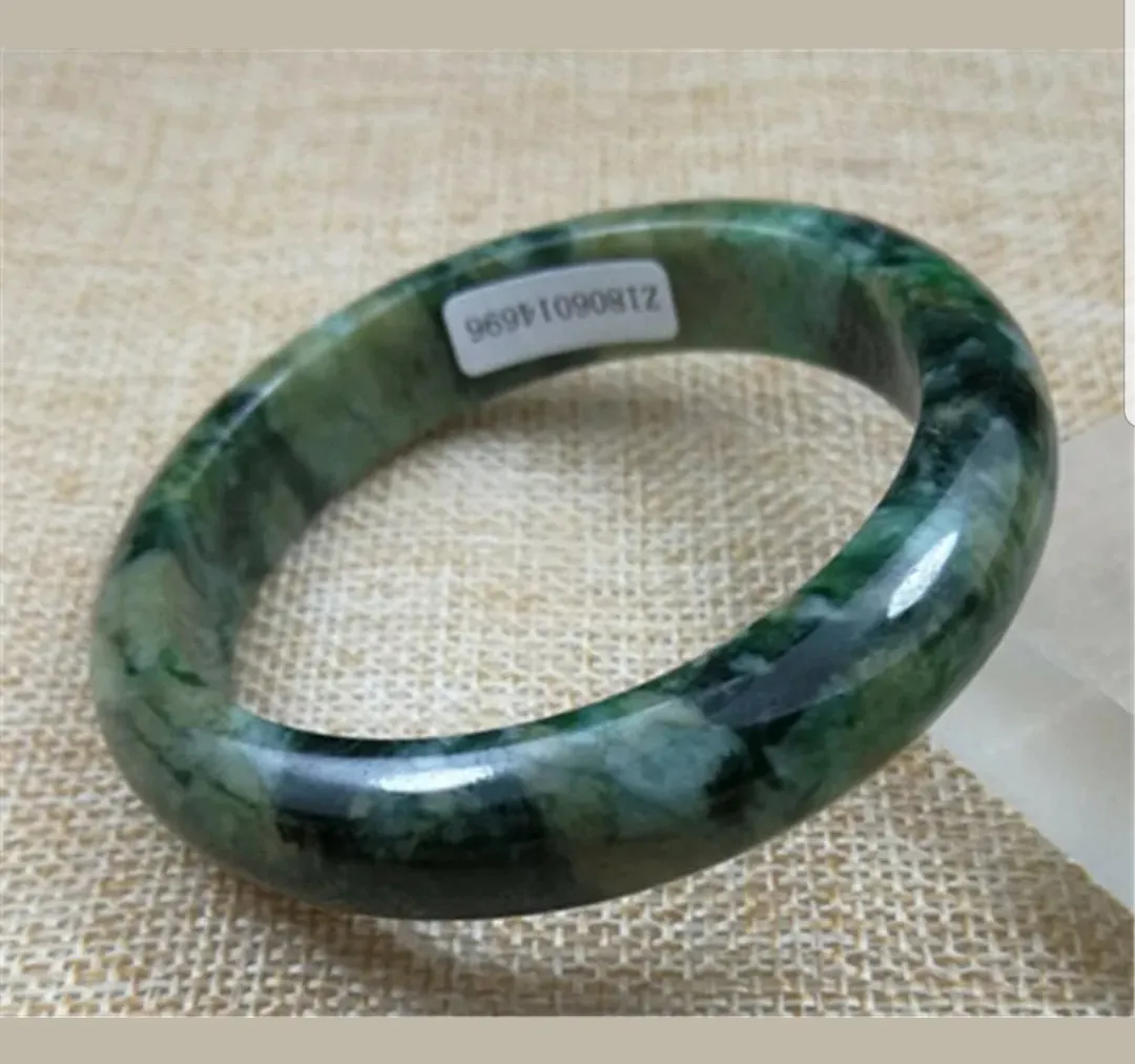 55/56/57mm Certified Natural Jadeite Emerald A*Jade HandCarved Bangle Z4696