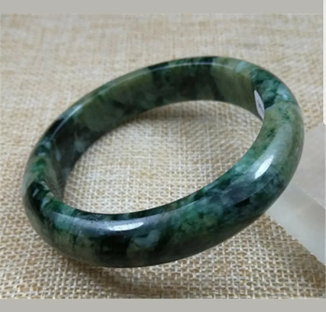 55/56/57mm Certified Natural Jadeite Emerald A*Jade HandCarved Bangle Z4696