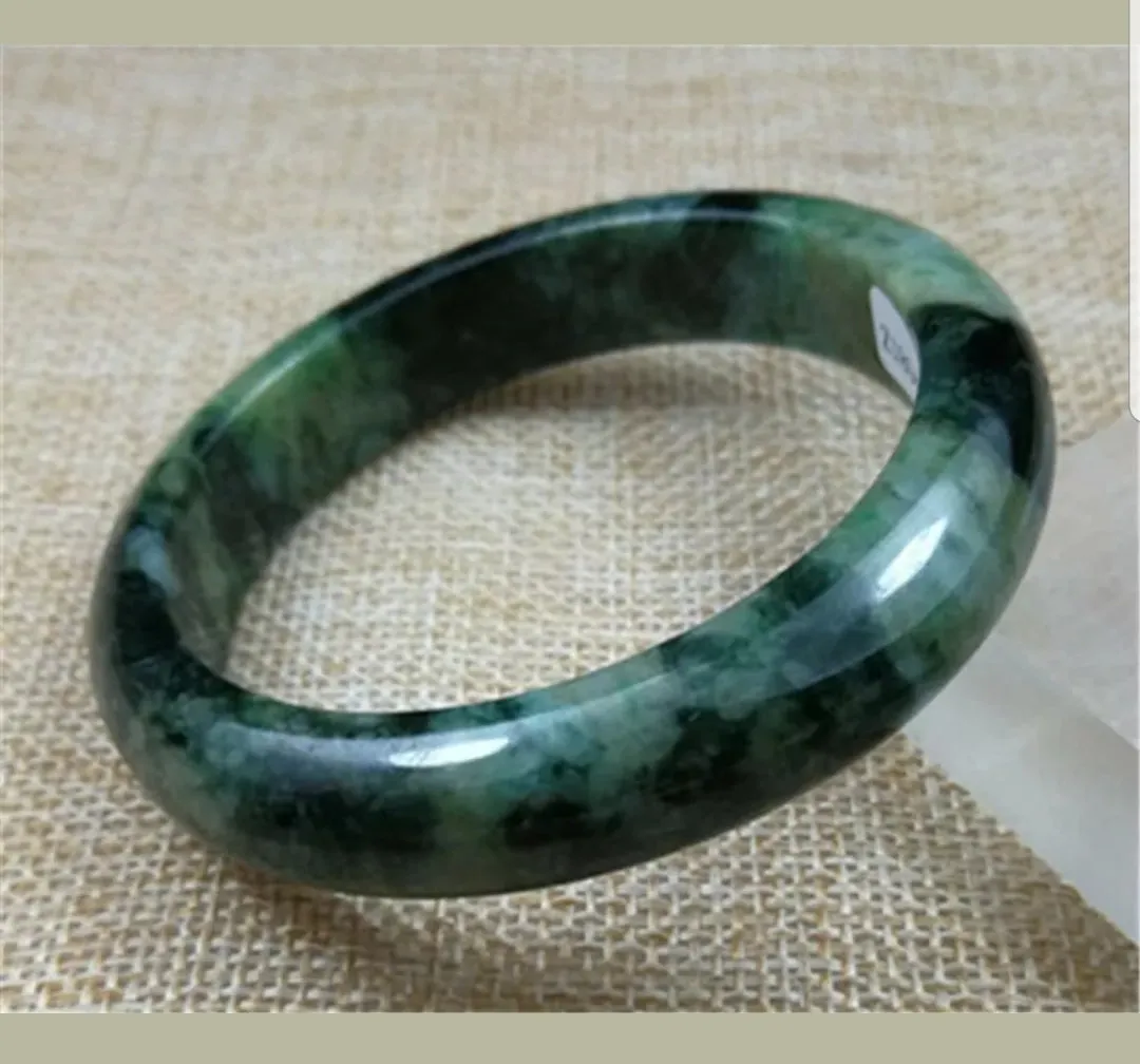 55/56/57mm Certified Natural Jadeite Emerald A*Jade HandCarved Bangle Z4696